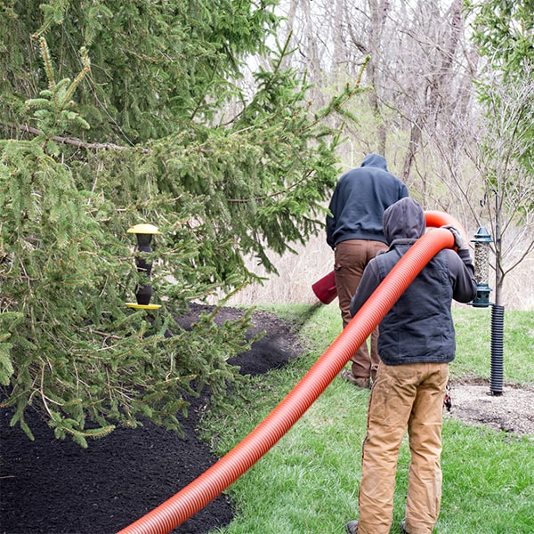 mulch blowing can be done on steep or uneven terrain with the use of specialized equipment